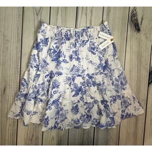 NWT Land 'n Sea Sz XL Skirt Cottagecore Cottage Blue & White Cute New